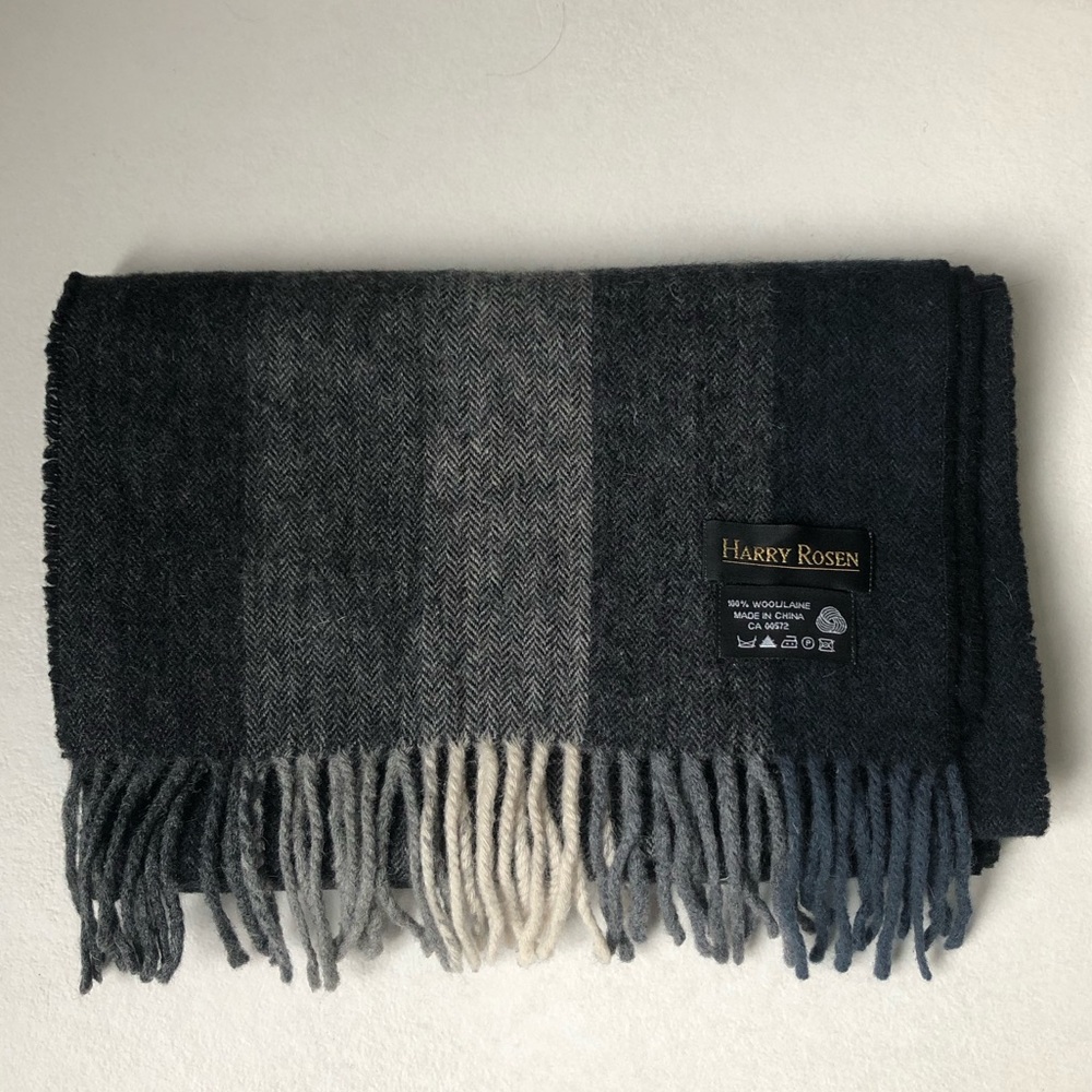 Harry Rosen Wool Scarf, EUC approx 63” long